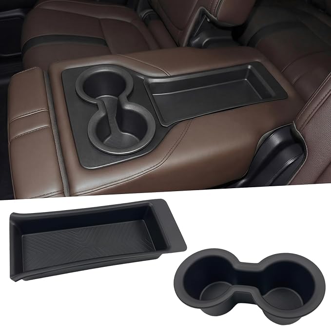 2nd Row Cupholder&Organizer Tray Compatible with 2023-2026 Honda Pilot (Only Fits for 8 Seats) Storage Box Cup Holder for Pilot Accessories