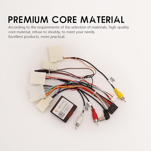 16PIN Car Stereo Wiring Harness Canbus for Toyota Camry RAV4 Corolla Tundra Highlander 2007-2012, Radio Wire Harness Power Cable Compatible with Android Head Unit JBL AMP Backup Camera SWC