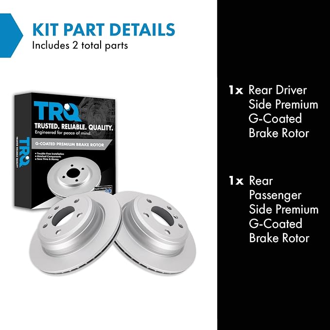 TRQ Rear Brake Rotor Set Compatible with 2013-2020 BMW
