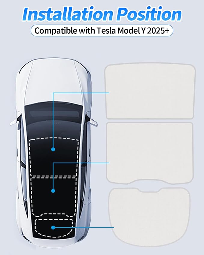for Tesla Model Y Juniper Sunshade Glass Roof Accessory Rear Windshield Sun Shade for Tesla Model Y Juniper 2025