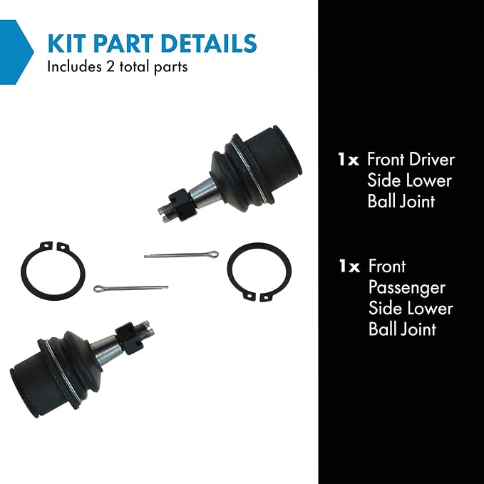 TRQ Front Lower Driver and Passenger Side Ball Joint Set Compatible with 05-22 Chrysler 300 Rear Wheel Drive 08-18 Dodge Challenger 19-22 Challenger Rear Wheel Drive 07-22 Charger