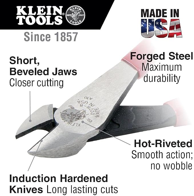 Klein Tools Diagonal Cutters, Wire Stripper and Cutter Tool Bundle - 8 Inch Pliers Cut ACSR, Screws, Nails and Hardened Wire - Stripper for 8-18 AWG Solid and 10-20 AWG Stranded Wire