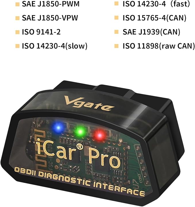Vgate iCar Pro BT3.0 OBD2 Scanner Bluetooth Code Reader Diagnostic Scan Tool for Android & Windows Compatible with ELM327 Adapter