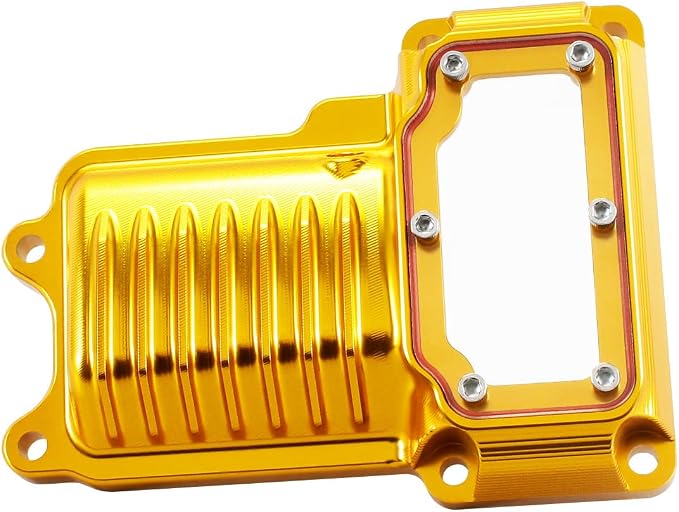 POWER JAMES Visible Aluminum Transmission Top Cover Compatible with Harley Davidson 2008-2017 Dyna FX, Softail FL,Touring Models with Twin Cam (Gold)