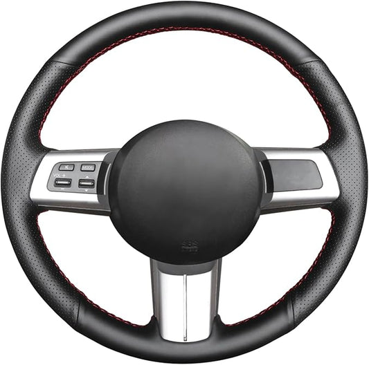 MEWANT Steering Wheel Wrap for Mazda MX-5 Miata 2006-2015 RX-8 2009-2011 CX-7 2007-2009 DIY Hand Sewing Black Artificial Leather