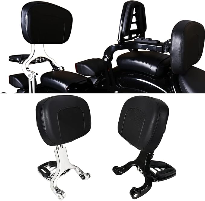Adjustable Driver/Passenger Seat Backrest Component:Fixed Mounts (Sportster 00-25(Chrome))