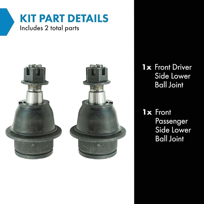 TRQ Front Lower Driver and Passenger Side Ball Joint Set Compatible with 2010-2013 Ford Transit Connect