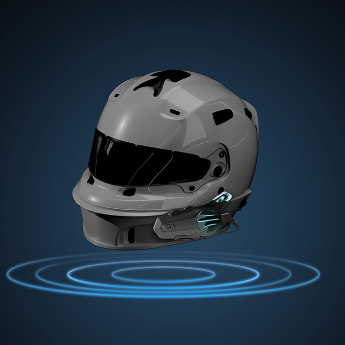 Motorcycle Bluetooth Headset for Wireless Dirt Bike 2 Riders 600M Intercom CVC Noise Cancellation Stereo HiFi Music IP67 Waterproof for Full Face Helmet with Tail Light (Black-Dual Pack)