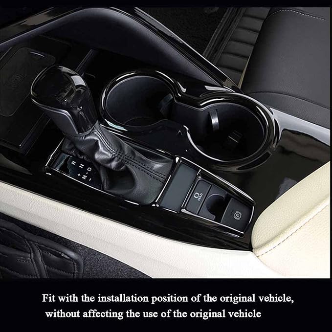 Rifoda for Camry 2018 2019 2020 2021 2022 ABS Accessories Center Console Gear Shift Panel Cover Fit for Carmy XLE XSE and All Hybrid Editon Interior Trims Bright Black