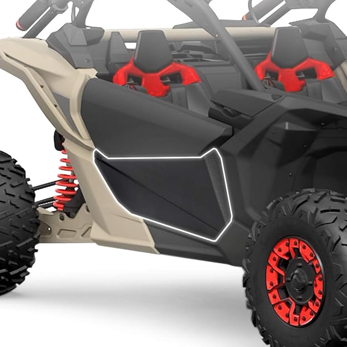 KEMIMOTO X3 Lower Doors, Lower Door Panels with Metal Frame compatible with Can Am Maverick X3 2017 2018 2019 2020 2021 2022 2023 2024 2025, Replace OEM 715002903 (Pack of 2)
