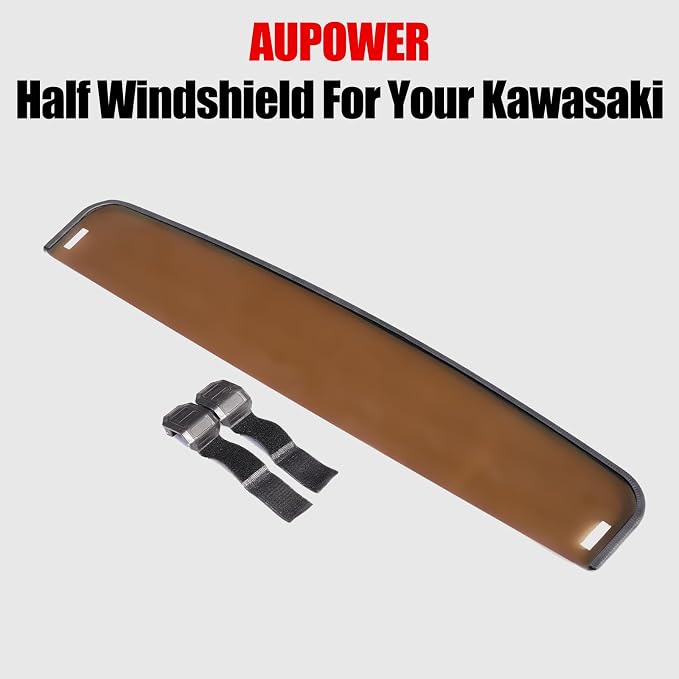 AUPOWER Front Dark Tint Half Windshield for Kawasaki Krx 1000 2 Seater 2020-2025, Sun-Proof Scratch-Resistant Dustproof Windscreen for Kawasaki KRX 1000 Tinted Accessories, Stronger Than Glass,(1PC)