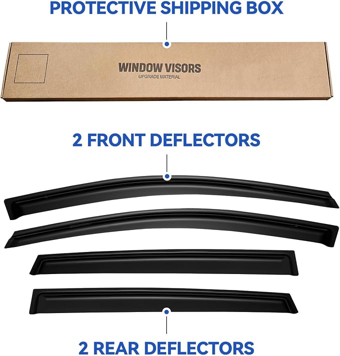 Window Visors Rain Guards Shield for 2013 2014 2015 2016 2017 2018 2019 Ford Escape, Out-Channel Window Vent Wind Deflectors Visors Shades for 13-19 Escape