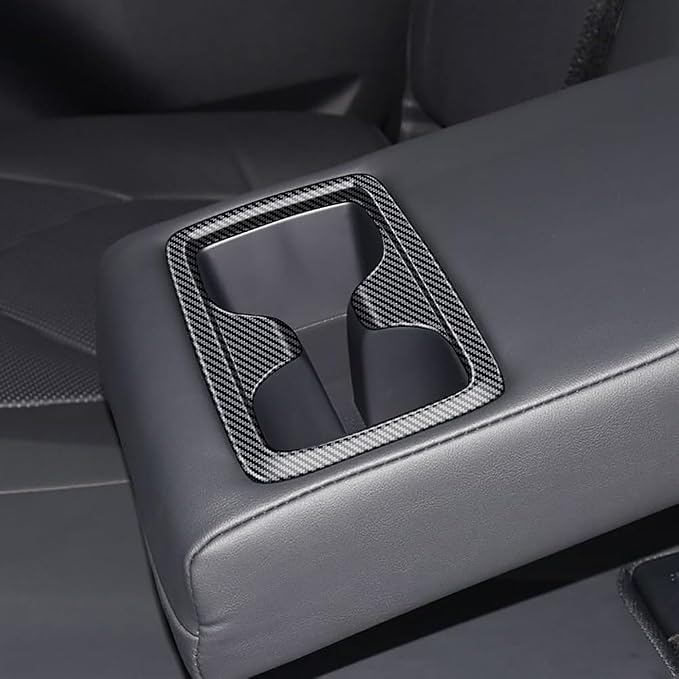 Second Row Cup Holder Panel Cover Interior Modifications Compatible with Toyota Grand Highlander 2024 2025 2026 Fit for 2024-2026 Grand Highlander ABS Accessories(Carbon Fiber)