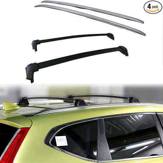 Roof Rack Cross Bars & Side Rail Kit for Honda CRV CR-V 2017-2022 – Durable Aluminum Alloy, Complete Set with 2 Cross Bars + 2 Side Rails, Secure Transport for Kayaks, Bikes, Cargo Carriers & Luggage