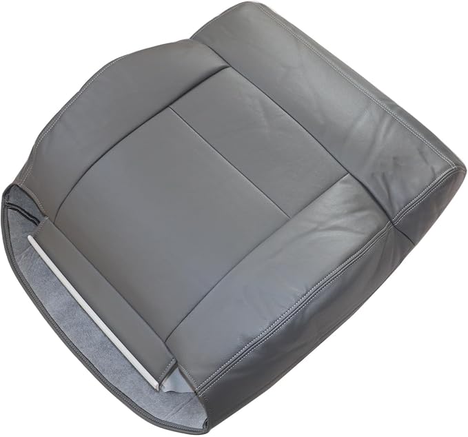 SecosAutoparts Driver Side Bottom & Top Lean Back Replacement Leather Seat Cover Med Flint Gray Compatible with Ford F-150 2004 2005 2006 2007 2008