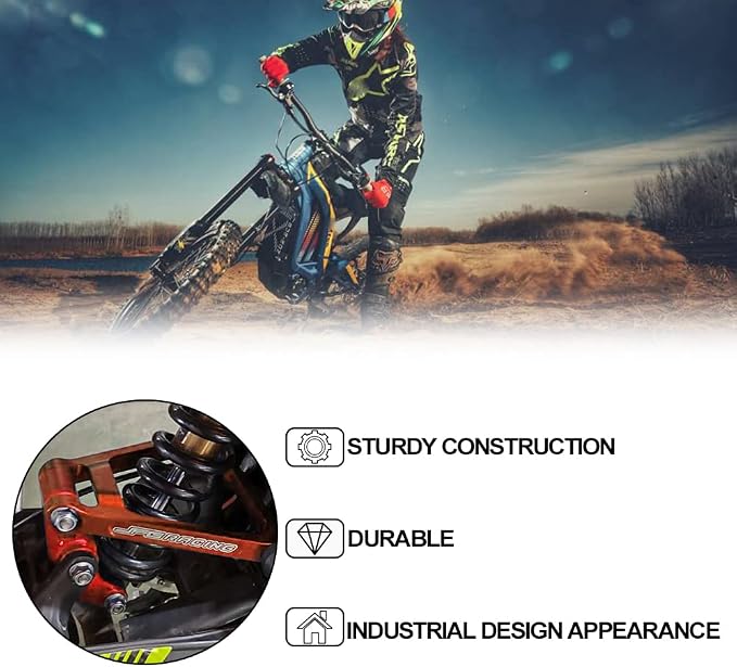 JFG RACING Sur Ron Suspension Linkage + Triangle Link Kit Set Motorcycle Rear Shock Suspension Link Kit Compatible To Sur Ron X X160 X260 Electric Dirt Bike SUNSET ORANGE