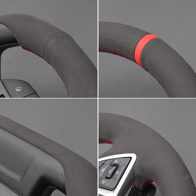 MEWANT for Camaro Steering Wheel Cover 2016-2024 Hand-Stitched for Chevy Camaro Car Steering Wheel Wrap