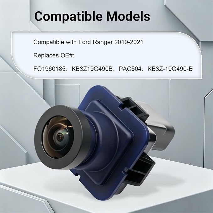 Rear Camera Parking Assist Rear View KB3Z-19G490-B Compatible with Ford Ranger 2019 2020 2021, 130° HD Night Vision Park Assist Rear View Camera Replace OE PAC504 FO1960185