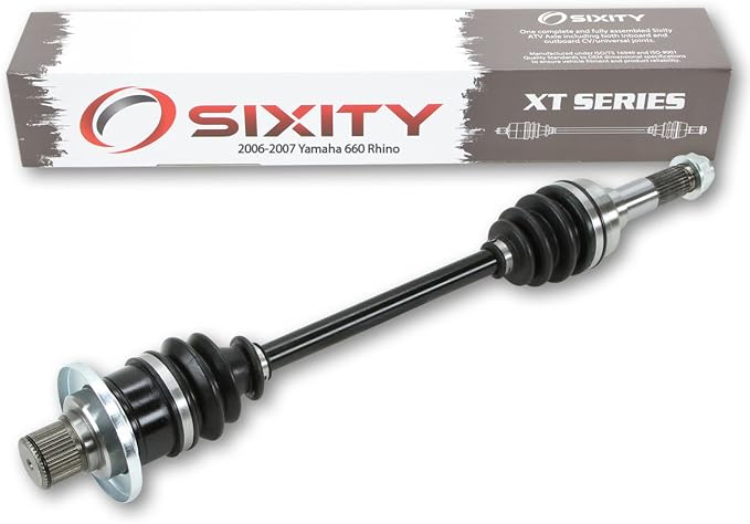 Sixity XT Rear Right CV Axle for Yamaha Rhino 660 2007 - YXR660FW 4X4 | Complete axle assembly with a 5140 chrome steel shaft, inboard and outboard CV joints, fully assembled