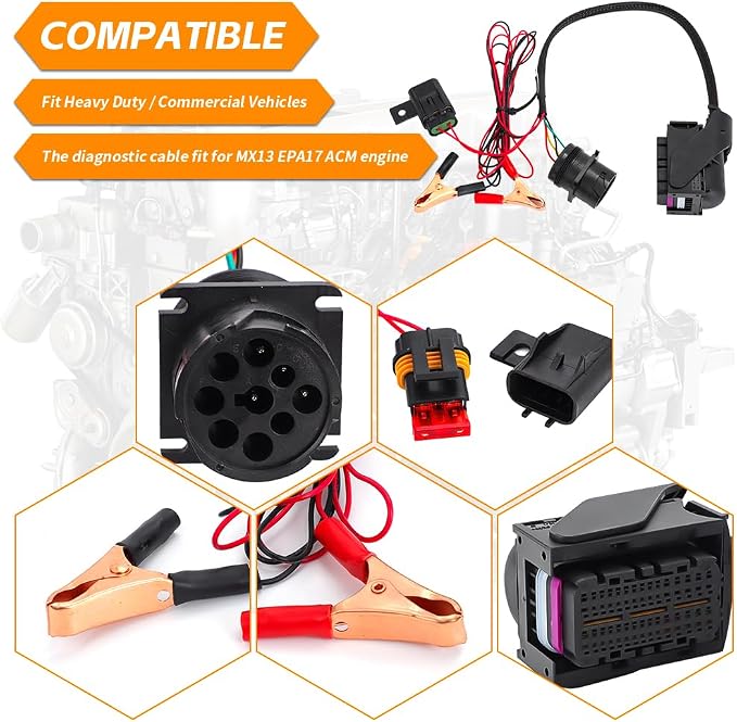 MOTOQUEEN for Paccar MX13 EPA17 ACM Engine for Paccar AMC Cable Diagnostic Cable