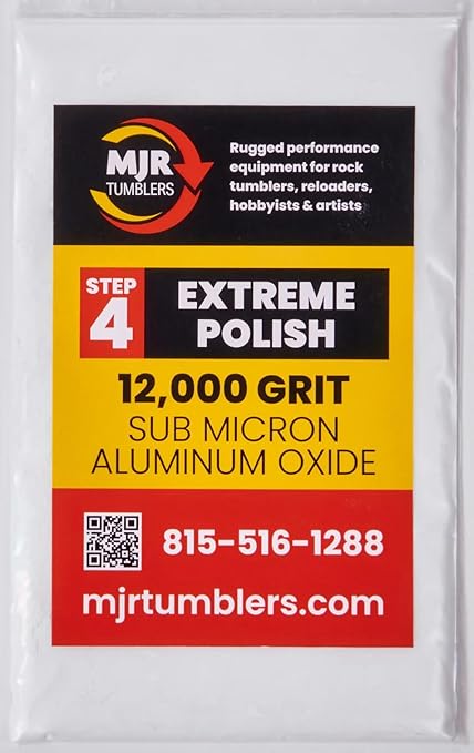 2 Pounds of MJR Tumblers Premium Quality Extreme Polish 12,000 Grit Sub Micron Aluminum Oxide Rock Polishing Powder. for Unparalleled Quality and Performance. A Disabled and Veteran Owned Company!