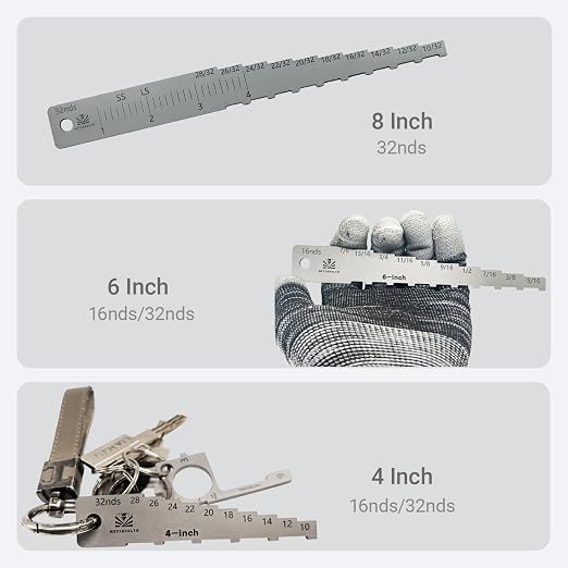 The 8" Brake Pad Measuring Tool,Brake Drum Wear Detection Gauge with Brake Stroke Measurement