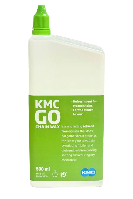 KMC GO Wax | Eco-Friendly Bicycle Chain Wax Lubricant for Smooth and Long-Lasting Performance | Easy Application | Ideal for Road, Mountain, and E-Bikes | 500ml