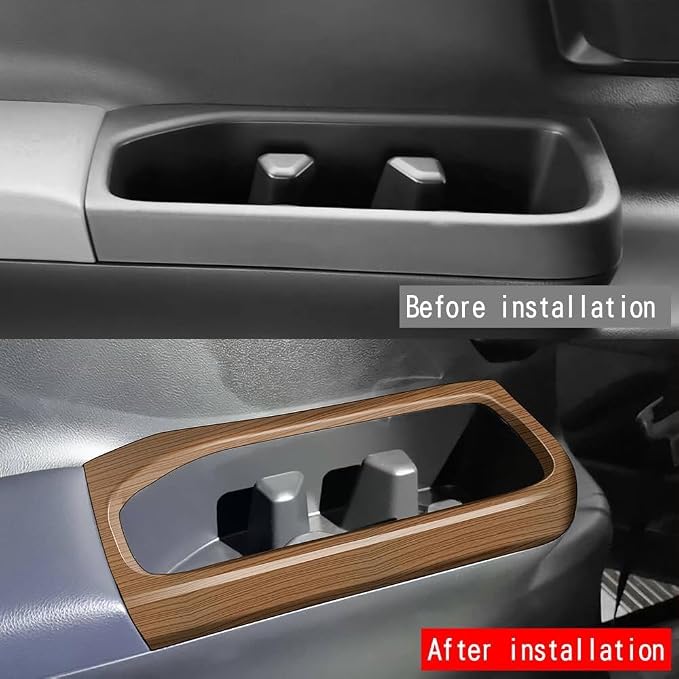 2Pcs Third Row Cup Holder Panel Cover Compatible with Toyota Grand Highlander 2024 2025 2026 Fit for 2024-2026 Grand Highlander ABS Accessories(Wood Grain)