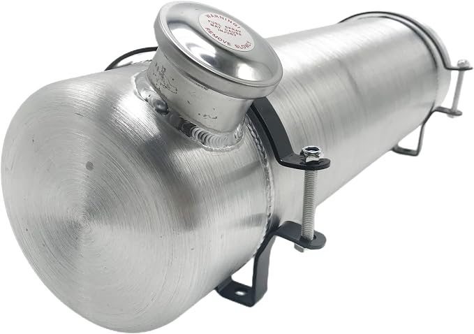 JSD 2 3/8 Gallon 6"x22" Aluminum Spun Round Gas Tank Fuel Tank End Fill 1/4" NPT Outlet for mini bike,go kart, Log splitter