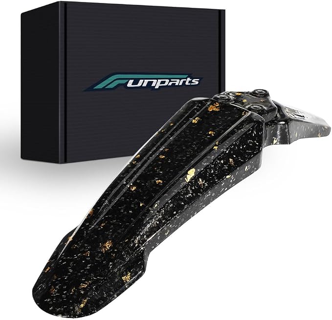 Funparts Sur Ron Front Fender,Carbon Fiber Motorcycle Fender Mud Guard for Surron Sur Ron LBX X260 X160 Electric Dirt Bike Gold
