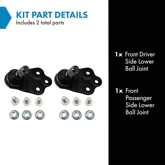 TRQ Front Lower Ball Joint Set Driver and Passenger Side 2 Pieces Compatible with 2018-2021 Jeep Compass