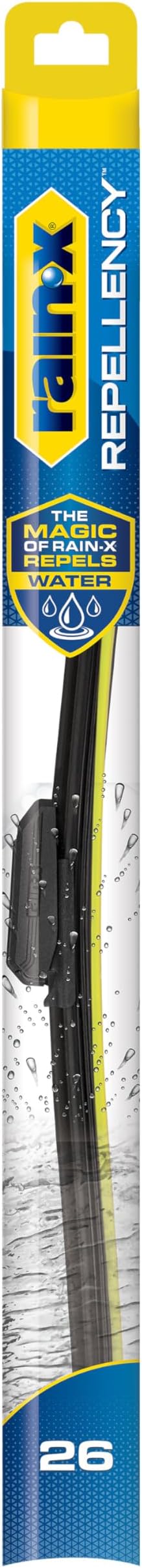 Rain-X 810326 Repellency Water Repellent Wiper Blades, 26" Windshield Wiper, All Weather Streak-Free for Enhanced Visibility w/Water Repellency Formula [Amazon Exclusive]