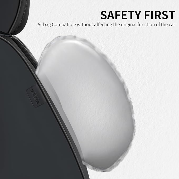 FLORICH Seat Cover, Car Seat Covers Full Set, Waterproof Leather Car Seat Protector 5 Seats, Front and Rear Seat Covers for Cars, Automotive Seat Covers Protector Fit for Most Cars Trucks SUV - Black