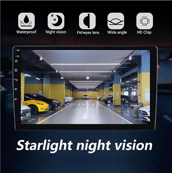 Vehicle Backup Camera for Mercedes Benz Sprinter, VW Crafter Vans 2007-2019, Roof Mount 3rd Brake Light, 170° Night Vision, 12V Reversing Camera with RCA Connector