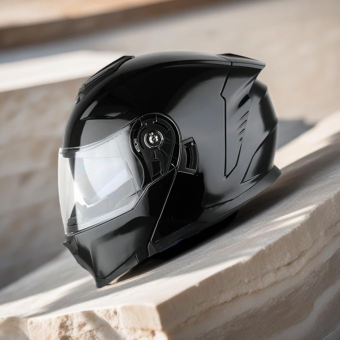 1Storm Motorcycle Street Bike Modular/Flip up Dual Visor Sun Shield Full Face Helmet HJK920