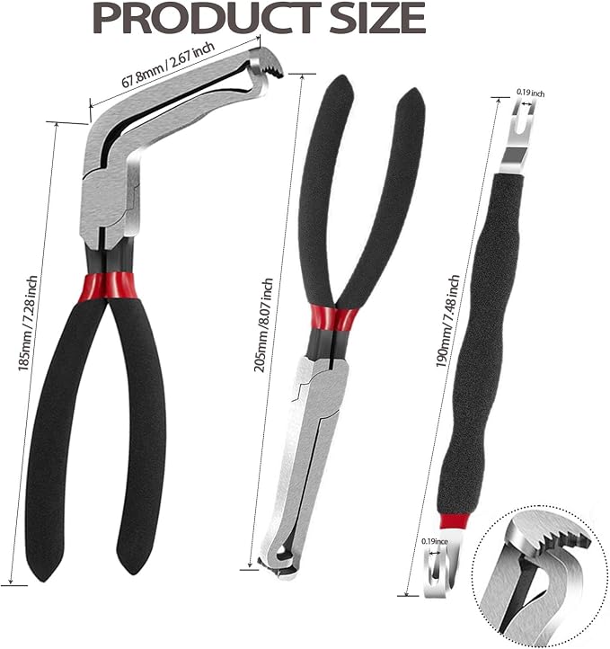 3 PCS Electrical Disconnect Pliers for Cars, Electrical Connector Separator Tool and Automotive Electrical Connector Pliers