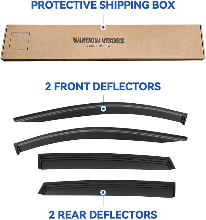 Window Visors Rain Guards for 2020-2026 Ford Escape, Out-Channel Window Vent Wind Deflectors Visors Shades for 20-26 Escape(Not for Active)