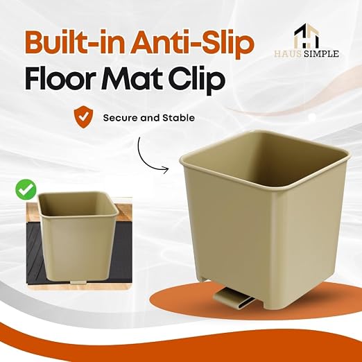Mocha Car Trash Can with Floor Mat Clip – Waterproof & Leakproof Small Bin for Car, SUV, Truck, Van – Includes 1 Box of Trash Bags Inside + 6 Extra Boxes (Total of 7 Boxes, 140 Bags)