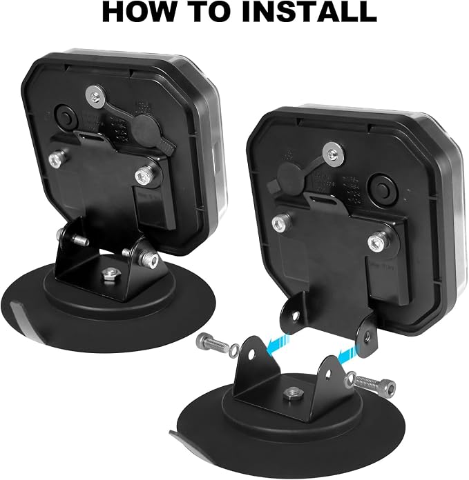 NeaLia Wireless Trailer Lights 110° Rotatable, Magnetic LED Tail Light for Towing Truck, Rechargeable Tow Light for Boat RV Camper Caravan Car Turn Signal Kit Brake Reverse Stop, IP67 Waterproof