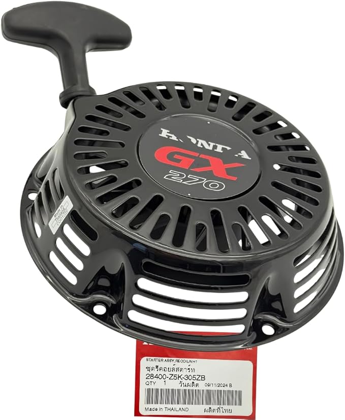 KINDZA Genuine 28400-Z5K-305ZB Recoil Starter Assembly with Genuine Emblem 87521-Z5K-000 for Honda GX270 GX240 Engines WT30XK4 FRC800 Superseded by 28400-Z5K-013ZA