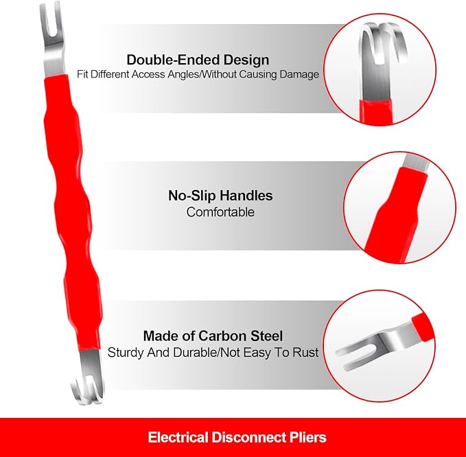 Electrical Disconnect Pliers Set – 11PCS Automotive Terminal Removal Tool Kit, Includes Straight & 60° Disconnect Pliers, Double-Ended Terminal Separator, Hose Clamp Plier & 8PCS Depinning Tools
