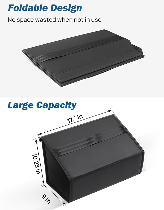 JOYTUTUS Rear Under Seat Storage Box Compatible with Cybertruck 2024, Foldable Second Row Underseat Organizer, Hidden Tray Cybertruck Interior Accessories