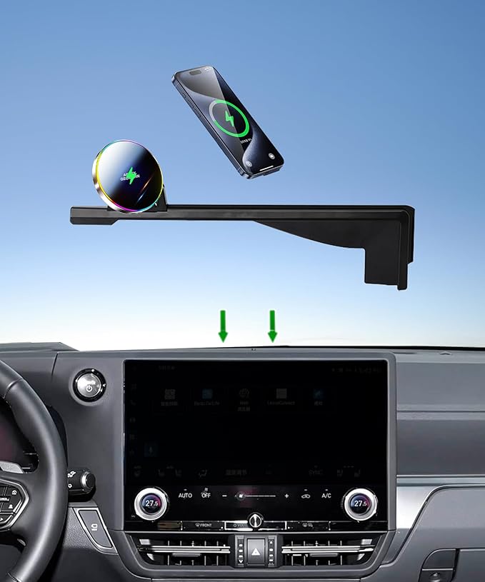 Car Phone Holder for Lexus GX 2024 2025 Accessories Apply to 14 Inch Touchscreen 15W Fast Wireless Charger Screen Fixed Clip HandsFree Cell Phone Mount 360° Rotation