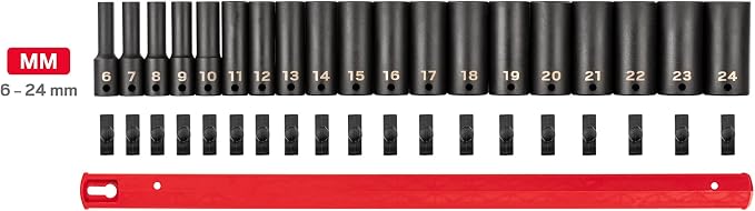 TEKTON 3/8 Inch Drive Impact Socket Set, 19-Piece | SID91107
