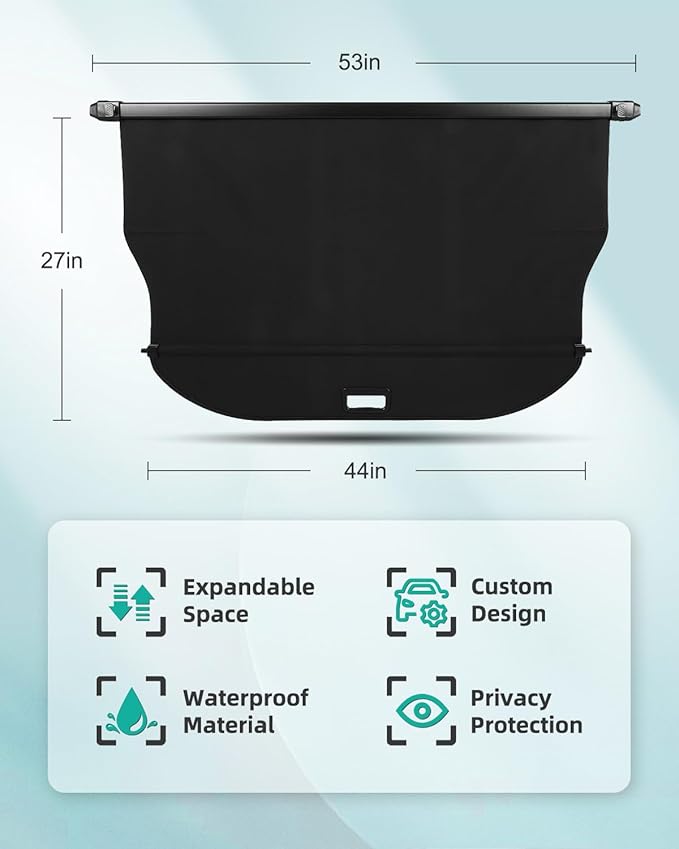 SCITOO Retractable Rear Cargo Cover Shade 2016-2020 Fit for Buick Envision 2.0L Rear Trunk Retractable Security Shade Cover