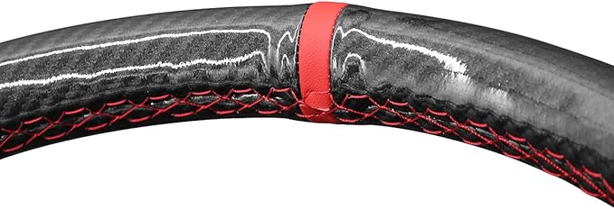 MEWANT Car Steering Wheel Cover for Mitsubishi Lancer Evolution 10 X 2008-2015 Carbon Fiber&Microfiber Leather Car Steering Wrap