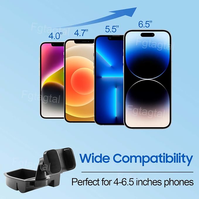 Center Console Multi-Mount Phone Holder Storage Box Compatible with Chevrolet Corvette C8 2020-2025, Dashboard Left Side Storage Tray Organizer, Clamping Arms Holder