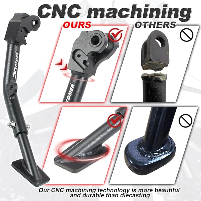 Xitomer 0-1.5" Steel Adjustable Kickstand Compatible with Tiger 900 / Tiger 900 GT/Tiger 900 GT Pro 2020-2026 Compatible with Tiger 850 Sport 2021-2025 Motorcycle Adjustable Side Stand