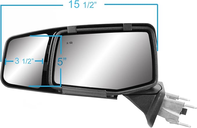 K SOURCE Snap & Zap 80930 Custom Fit Towing Mirror for 2019-2024 Silverado 1500, Sierra 1500, Patented