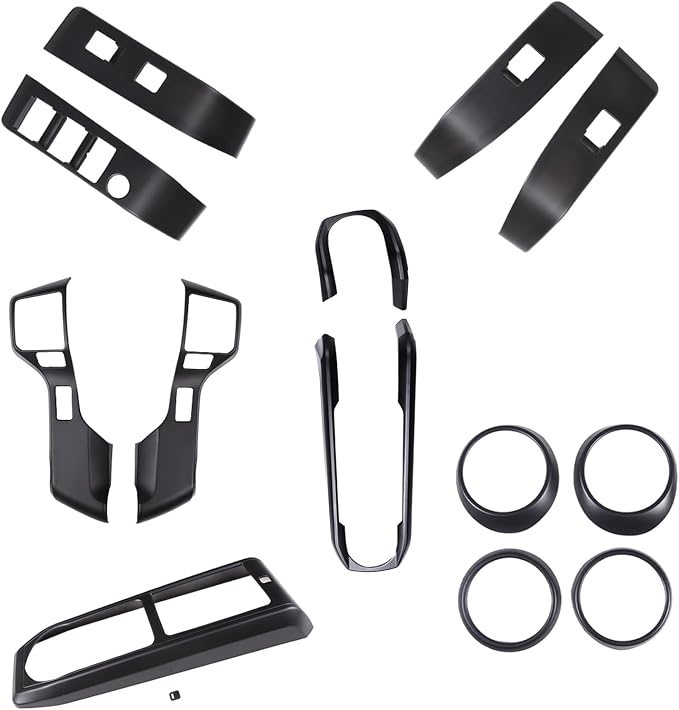 14PCS Full Set Interior Decoration Trim Kit Compatible with Toyot@ Tacoma 2016-2022 Central Control Dashboard Frame Cover Shift Knob Cover Air Vent Trim Cover Window Button Cover (Matte Black)
